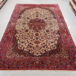 originale isfahan disegno seirafian fondo rosso da salotto